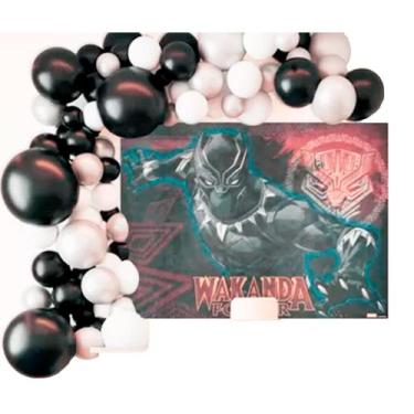Imagem de Painel Decoração Pantera Negra festa aniversário TNT 1,40 cm - PIFFER