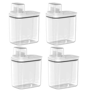 Imagem de 4x Dispenser Sabão Liquido Amaciante Lavanderia 1,5L - OU