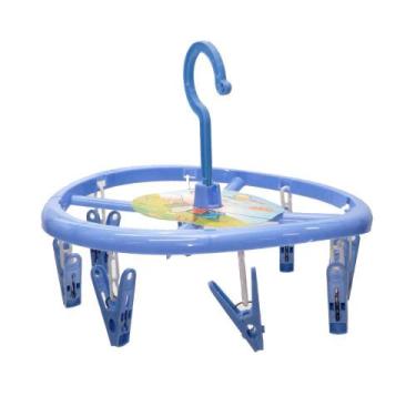 Imagem de Mini Varal Roupas com 8 Prendedores 23cm Azul - Quanhe