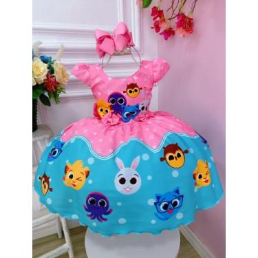 Imagem de Vestido Infantil Bolofofos Rosa Chiclete Luxo Festas 3103RC - Utchuk K