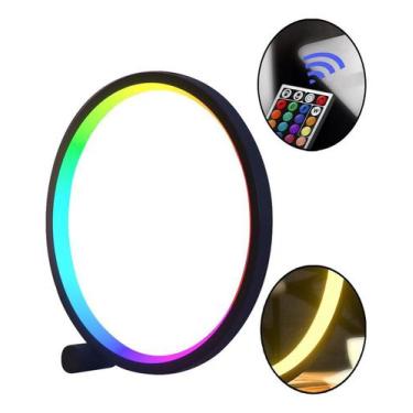 Imagem de Luminaria Abajur Inteligente Com Efeitos Led Rgb Wifi Com Controle Ws3