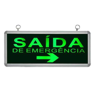 Imagem de Placa de Sinalização para Saída de Emergência Á Direita de LED UN-06 1