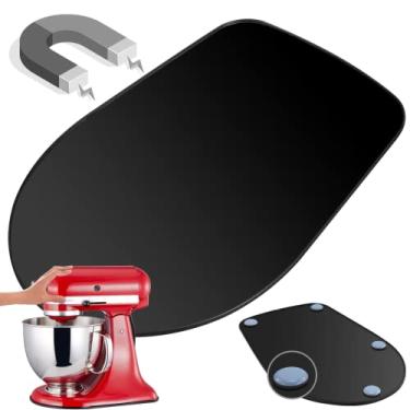 Imagem de Tapete deslizante misturador de metal combinado com deslizantes deslizantes autoadesivos de teflon para Kitchenaid 4,5 a 5 litros, suporte de suporte de cabeça inclinada, suporte de armazenamento de bancada, compatível com batedeira de 4,5 a 5 litros Artisan Classic