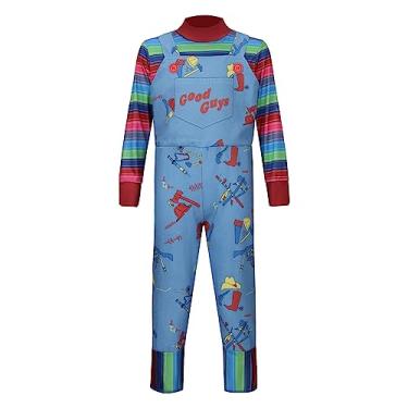 Imagem de LINKOM Chucky Costume for Kids,Boys Girls Good Guys Jumpsuit Child's Play Overalls Outfits Halloween Cosplay Horror Costume (Small)