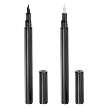 Imagem de HARFINGTON 2 canetas marcadoras de tecido, tinta permanente, tinta, têxtil, ponta fina, 2 cores para sapatos faça você mesmo, preto e branco