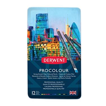 Imagem de Derwent, Lápis de Cor Permanente Procolour 12 Cores Estojo Lata, 2302505