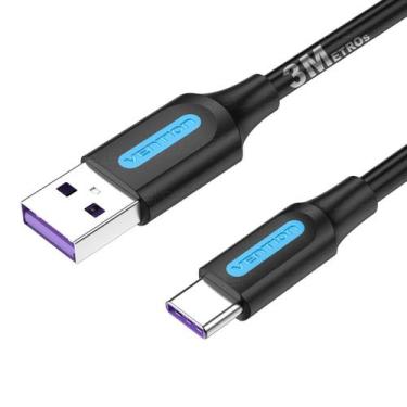 Imagem de Cabo Carregador Turbo USB C para USB A Vention 3 Três Metros