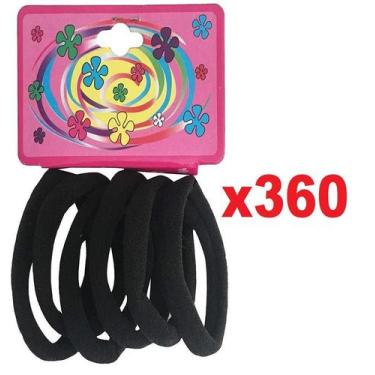 Imagem de kit 360 unidades Elástico De Cabelo Rabicó Xuxinha Preta - Lynx produç