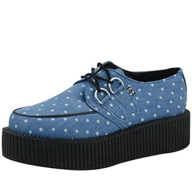 Imagem de T.U.K. Macacão feminino Denim Dot Viva Mondo, Jeans/Branco, 34