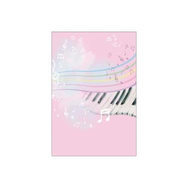 Imagem de Painel De Festa Vertical 1,50 x 2,20 - Notas Musicais Rosa Piano 001 -