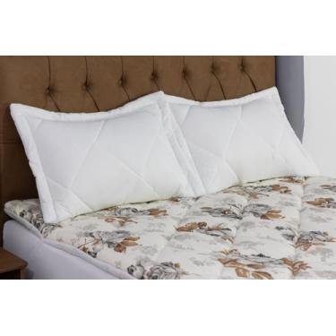 Imagem de Pillow Top Casal Queen Dupla Face 100% ALgodão Com Travesseiros Inclus