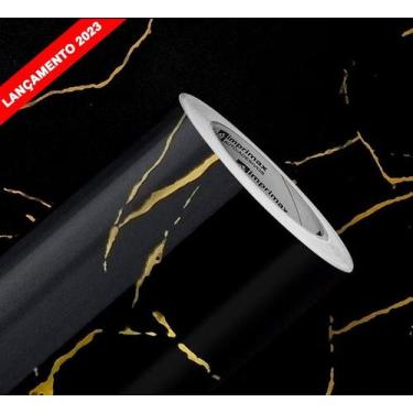 Imagem de Adesivo Mármore Preto E Dourado Lavável Adesivo 4 mts x 60 - IMPRIMAX