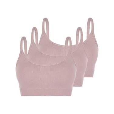 Imagem de Kit com 3 Tops sem Aro e sem Bojo Loba 41018-001 - LUPO, Bege, M