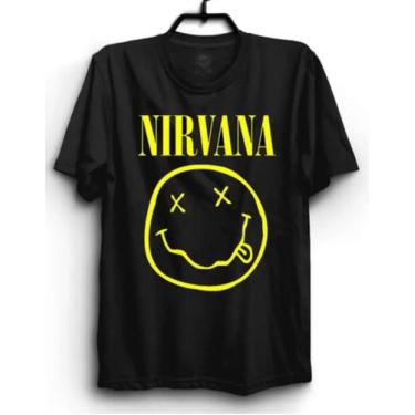 Imagem de Camiseta Masculina Banda Nirvana 100% Algodão - SEMPRENALUTA, Preto, P