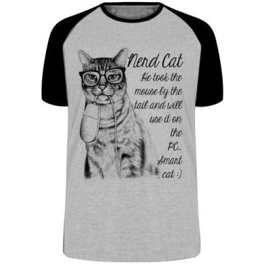 Imagem de Camiseta Gato Nerd Mouse Blusa Plus Size extra grande adulto ou infant