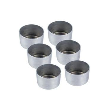 Imagem de Kit  C/ 6 Suportes de Vela Rechaud Alumínio Reforçado 3,5 cm - Bialluz