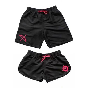 Imagem de Combo Casal Shorts Moda Praia KIt Casal Mozao Flecha - Relaxado, M(Mas