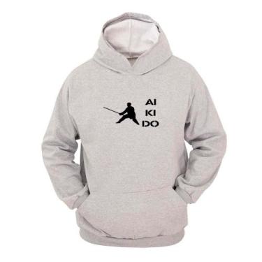Imagem de Moletom Masculino Canguru Capuz Estampa Aikido Confortável - Ragor, G,