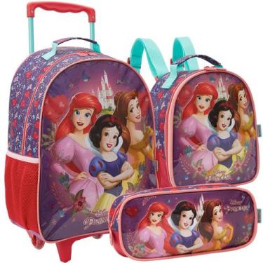 Imagem de Kit Escolar Mochila Com Lancheira E Estojo Princesas Disney - Xeryus, 