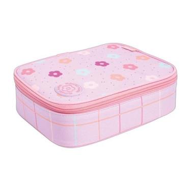 Imagem de Estojo Box Organizador Académie Tilibra Grande Floral Rosa Material Es