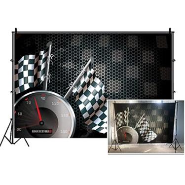 Imagem de Leyiyi 3,6 x 2,4 m fotografia fundo velocidade corrida cenário feliz aniversário jogo emocionante bandeira quadriculada placa de painel de carro papel de parede cowboy chá de bebê foto retrato vinil estúdio vídeo suporte