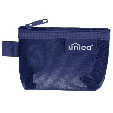 Imagem de Mini Bolsinha Tela Com Zíper Porta Treco E Moedas - D Presentes, Azul,