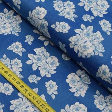 Imagem de Tecido Estampado para Patchwork - Provençal : Floral Azul (0,50x1,40) 