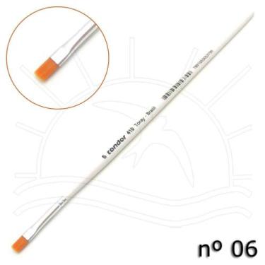 Imagem de Pincel Condor Profissional 410 Sintético Toray Dourado - Chato, 06
