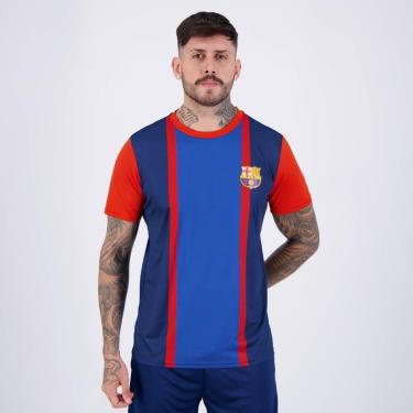 Imagem de Camisa Barcelona Escudo Dry Vermelha e Azul-Masculino