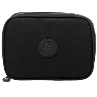 Imagem de Genérico Estojo Box Escolar Grande 100 Lápis Nylon Elásticos (Preto)