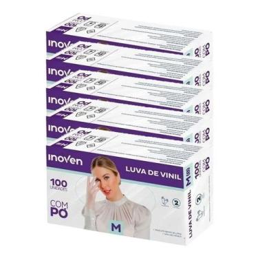 Imagem de Luva De Vinil Inoven M 100u Sem Pó, Luva De Vinil Inoven M 100 Unid Se