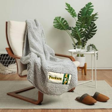 Imagem de FOCO Green Bay Packers NFL Retro Cloud Sherpa Cobertor