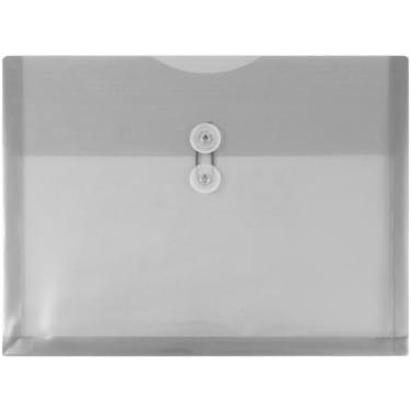 Imagem de JAM PAPER Envelopes de plástico com fecho de botão e cordão de amarrar - Folheto de letras - 24 x 33 - Cinza fumê - pacote com 3
