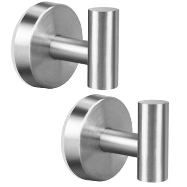 Imagem de Efanr Ganchos de ventosa para chuveiro, ganchos de toalha de aço inoxidável para banheiro, cozinha, parede, azulejo espelhado, suportes para pendurar toalhas de banho, roupões de banho, casaco de