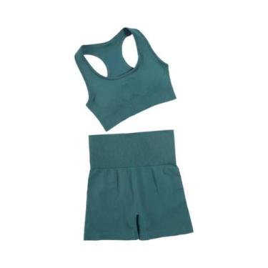 Imagem de Conjunto de Yoga Sem Costura Feminino - Roupas de Ginástica e Fitness,