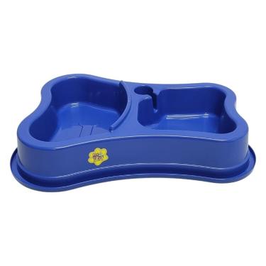 Imagem de Comedouro Bebedouro Automático Duplo Osso Azul 460x300mL