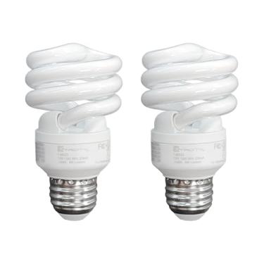 Imagem de Lâmpada fluorescente compacta T2 espiral CFL, 4100k branco frio, 9W (equivalente a 40 watts), 540 lúmens, base média E26, 120V, listado pela UL (pacote com 2)
