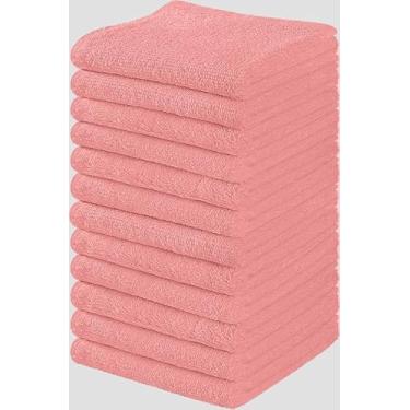 Imagem de Toalha e linho Mart 100% algodão - conjunto de panos de lavagem - panos de rosto de flanela, toalhas de dedo altamente absorventes e macias 30,5 x 30,5 cm (rosa, pacote com 12)