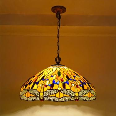 Imagem de Restaurante Contemporâneo Lustre Campo Americano Sala Quarto Hotel Corredor Vidro Colorido Lâmpada Pingente (C D40CM)