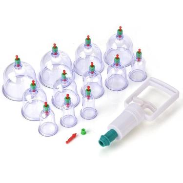Imagem de Kit 12 Ventosas Terapêuticas Ventosaterapia Massagem Bomba