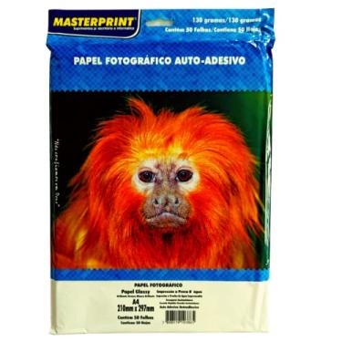 Imagem de Papel Fotográfico, Inkjet, A4, Glossy, Adesivo 130 g, Masterprint, 302010041, Multicor, pacote de 50