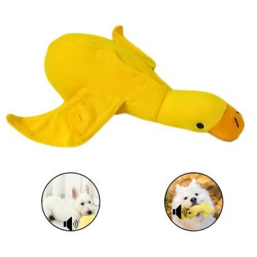 Imagem de Brinquedo Pet Pelúcia Interativo Pato Mordedor Apito  - Pet Amigo