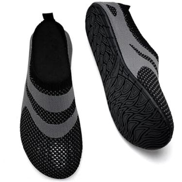 Imagem de WateLves Sapatos aquáticos para mulheres e homens descalços meias de viagem para casa meias aquáticas de secagem rápida para praia, natação, pilates, ioga, dança, acampamento, itens essenciais, Preto,