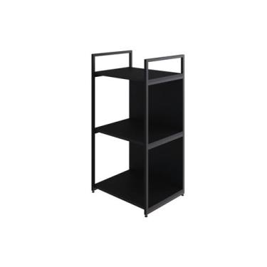 Imagem de Estante C/03 Prateleiras 84x45x33cm C/Fundo Yon - Metalig, Preto TX/Es