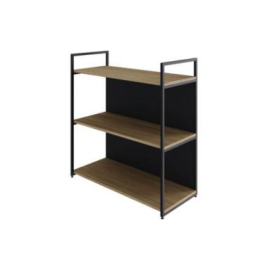 Imagem de Estante C/03 Prateleiras 84x80x33cm C/Fundo Yon - Metalig, Vermont Oak
