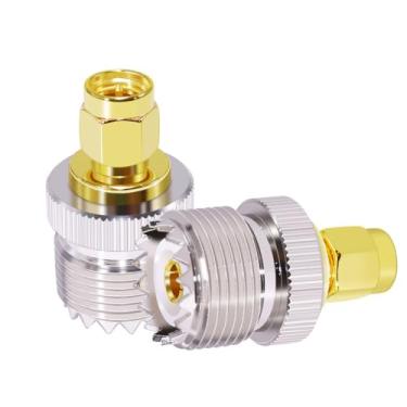 Imagem de CNARIO 2 peças SMA macho para UHF PL-259 fêmea adaptador UHF para conector coaxial SMA PL259 SO239 adaptador UHF fêmea para SMA macho conector coaxial de baixa perda para rádio CB amador WiFi
