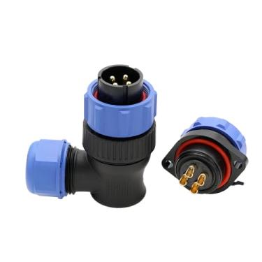 Imagem de HangTon SP21 Conector de soquete de ângulo reto de 12 pinos Aviação Circular Desconexão Rápida Elétrica Externa Marinha Fonte de Alimentação Solar Automotivo