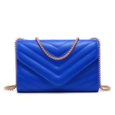 Imagem de Bolsa tiracolo feminina Dasein, pequena, acolchoada, azul royal