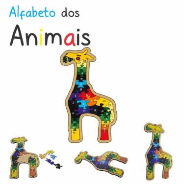 Imagem de Briquedo educativo alfabeto quebra cabeca GIRAFA escolar - INDÚSTRIA F