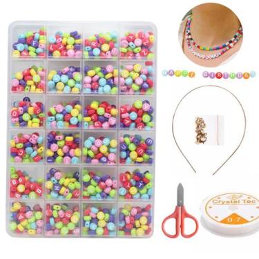 Imagem de Kit De Miçangas Letras Coloridas Para Pulseiras E Colares Para Criança